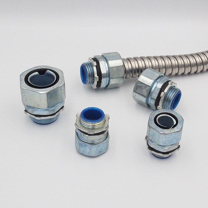 金属软管固定头 包塑软管接头锌合金 固定蛇皮管 端式接头