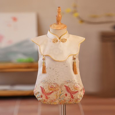 女宝宝包屁衣婴儿夏季新中式满月百天衣服中国风女宝周岁礼服薄款