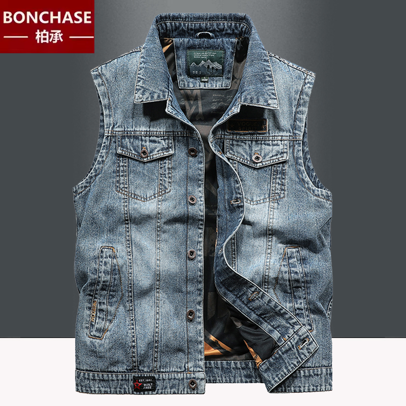 牛仔马甲男2025夏季新款休闲韩版潮流多口袋工装背心坎肩无袖外套