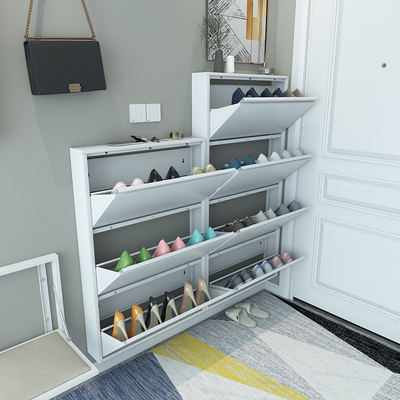 12cm超薄鞋柜家用门口入户经济型大容量玄关挂墙钢制窄鞋柜小户型