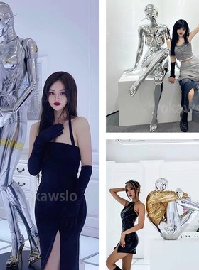 空山基机械姬雕塑大摆件公仔装饰落地网红店大型打卡拍照轻奢迎宾