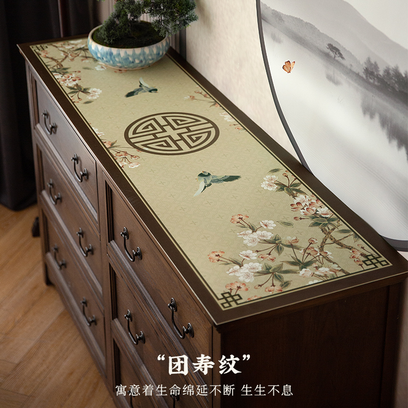 喜即玉殿春餐边柜保护垫桌垫轻奢高级感电视柜台面保护垫长条桌布