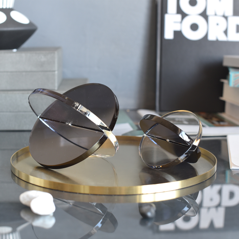 现代简约轻奢几何亚克力透明杨桃摆件样板间茶几客厅托盘软装饰品