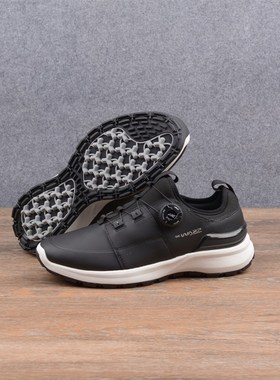 在售16500日元!外贸出日单旋钮扣免系带综合场地专业高尔夫鞋男