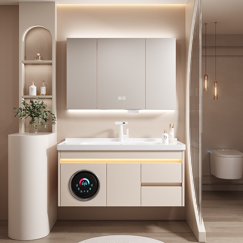 内衣裤智能洗烘洗衣机浴室柜组合卫生间洗漱台一体陶瓷洗手洗脸盆
