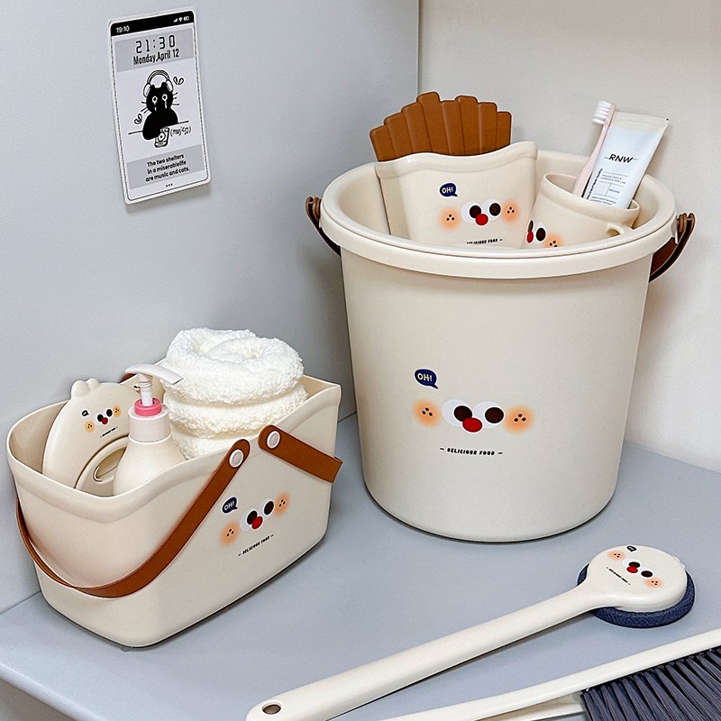 宿舍洗漱套装水桶脸盆学生住宿住校洗澡桶家用三件套塑料盆桶一体