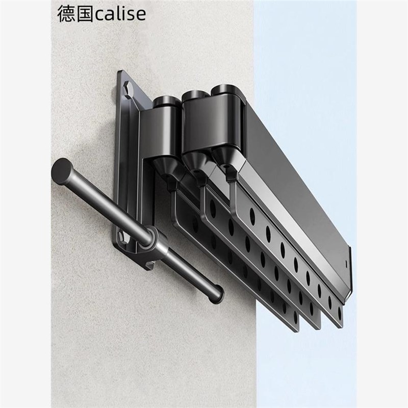 德国折叠晾衣架阳台家用晾衣杆晒被子神器隐形晒衣服架子壁挂式