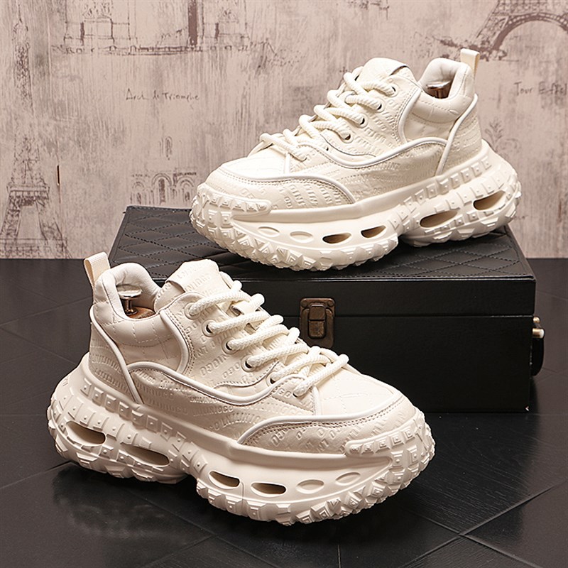 男鞋子新款时尚厚底增高鞋2025新款运动休闲鞋百搭透气小众老爹鞋