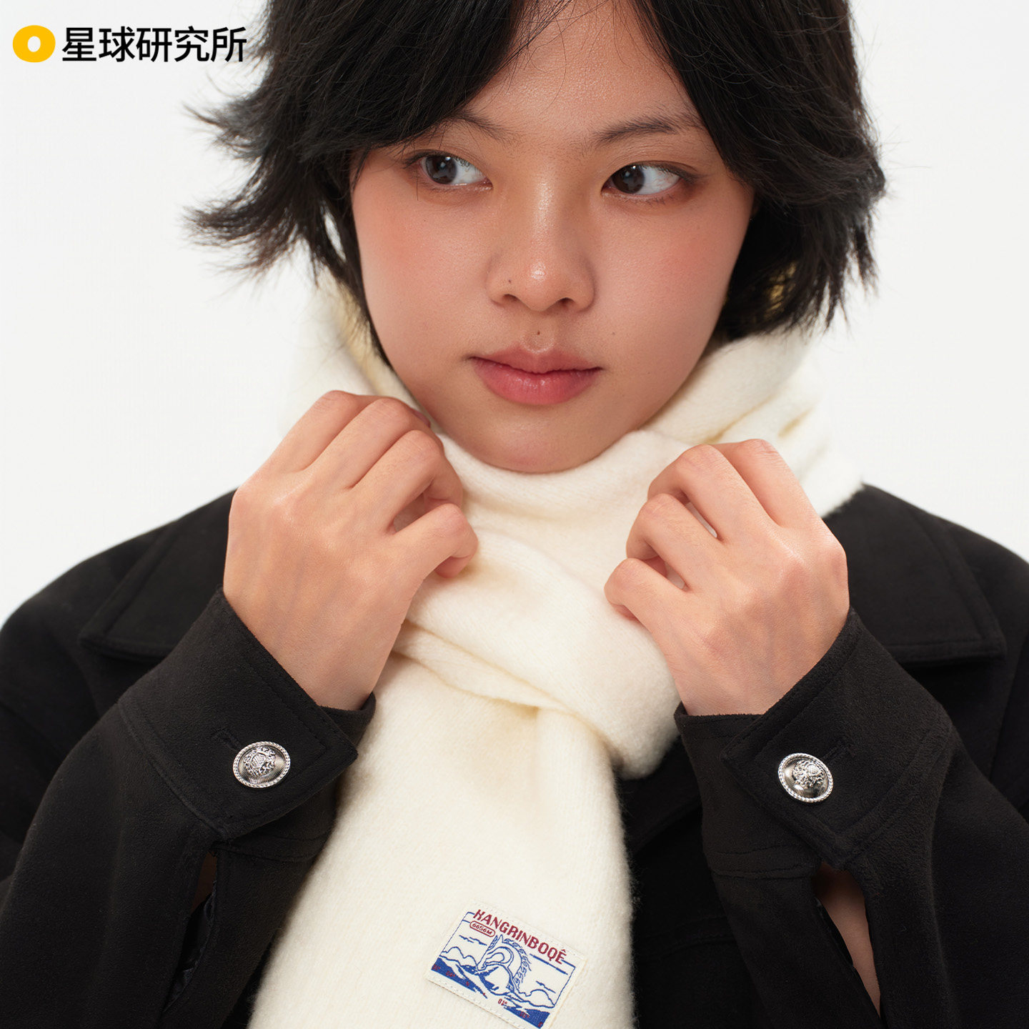 星球研究所新年围巾针织百搭情侣纯色保暖韩版学生秋冬季女士男士