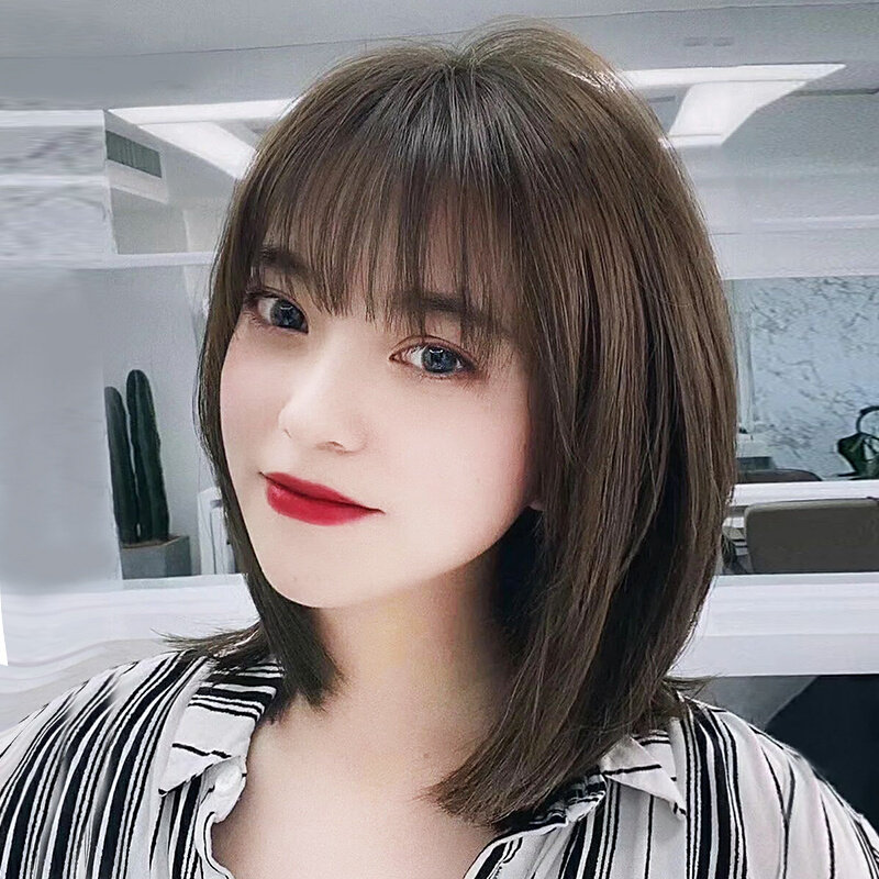 假发女长发中长款全头套式夏季薄韩式发型圆脸自然甜美可爱假发套