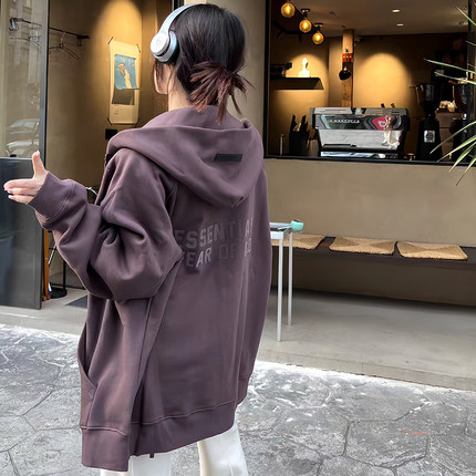 FOG MIKI ESSENTIALS美式小众高街潮开衫卫衣加绒拉链外套男秋冬
