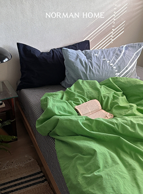 加州旅馆/ins混搭水洗棉床上四件套全棉纯棉床单笠被套三件套床品