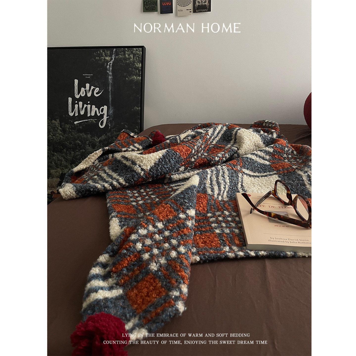 爱丁堡/复古苏格兰球球毛毯沙发盖毯午睡午休小毯子车载露营毯,床上用品,休闲毯/毛毯/绒毯,淘宝优惠券,粉丝福利购,淘宝优惠卷