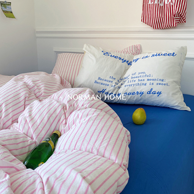 混搭色织水洗棉全棉纯棉三四件套