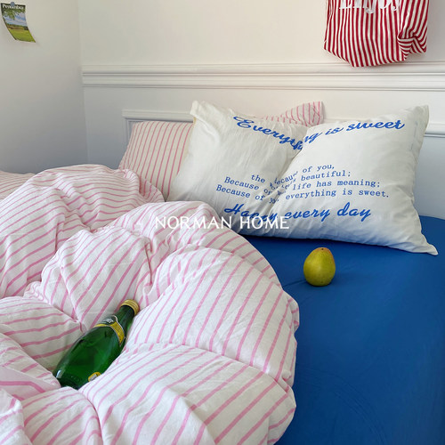 混搭色织水洗棉全棉纯棉三四件套