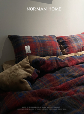 奇幻森林/复古秋冬季加厚牛奶绒床上四件套防静电床单笠被套床品