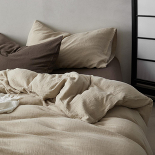 蒙太奇遐想 美拉德秋冬A类双层纱床上四件套全棉纯棉床单被套床品