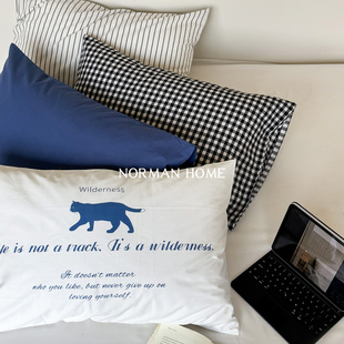 74cm信封整枕头芯套罩一个 文艺简约印花纯棉全棉48 单品枕套