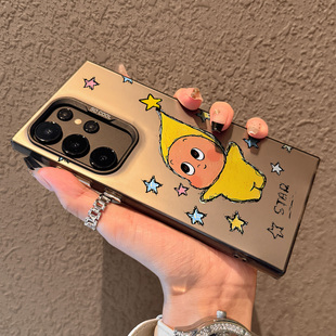 适用三星s24ultra手机壳新款创意星星人s25ultra保护套s23ultras22高级感全包防摔galaxy超薄磨砂女小众爆款