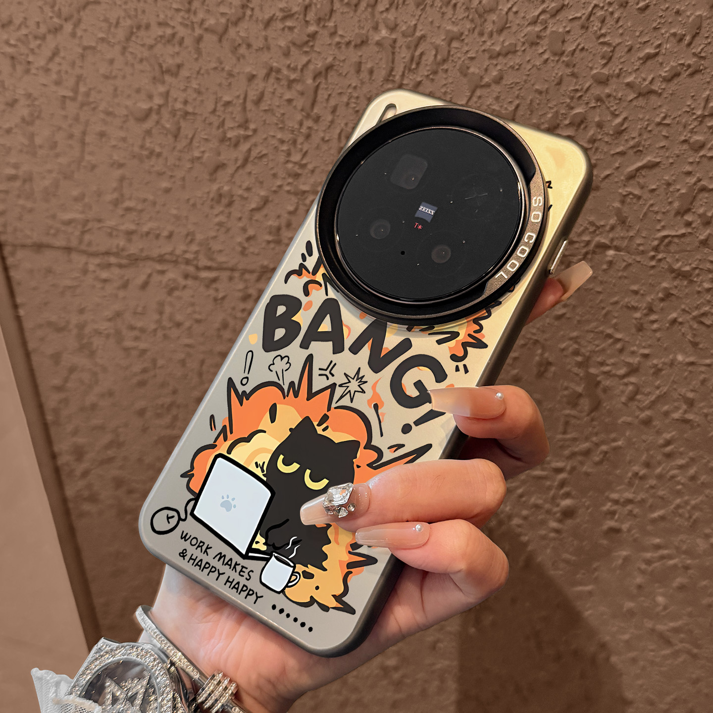 适用于vivox300手机壳bang黑猫