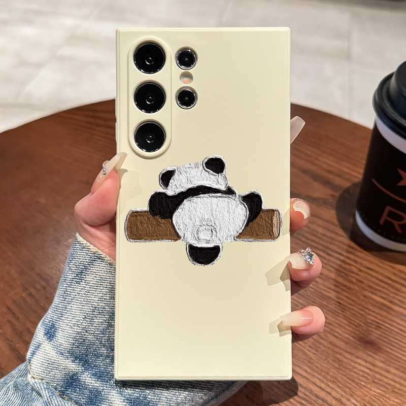 适用于三星手机壳爬树熊猫