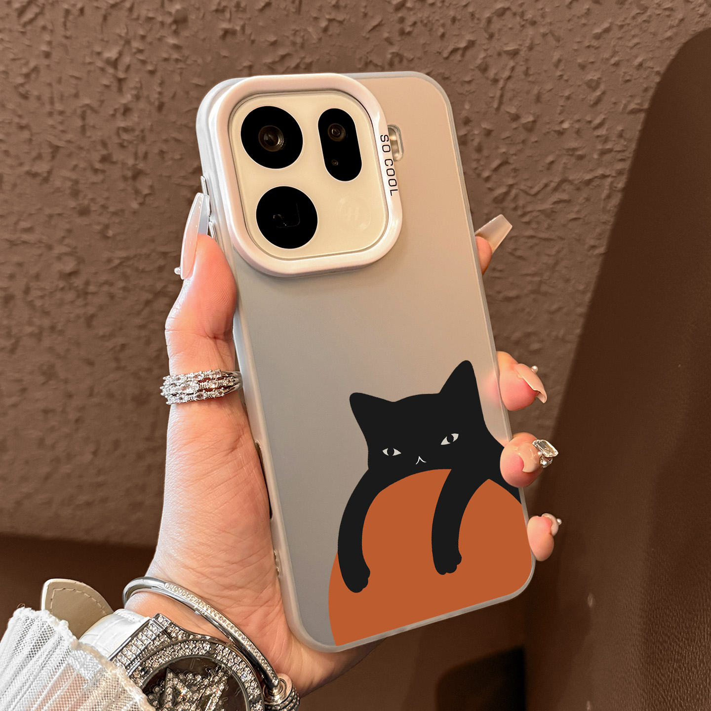 适用于oppo手机壳橙子黑猫