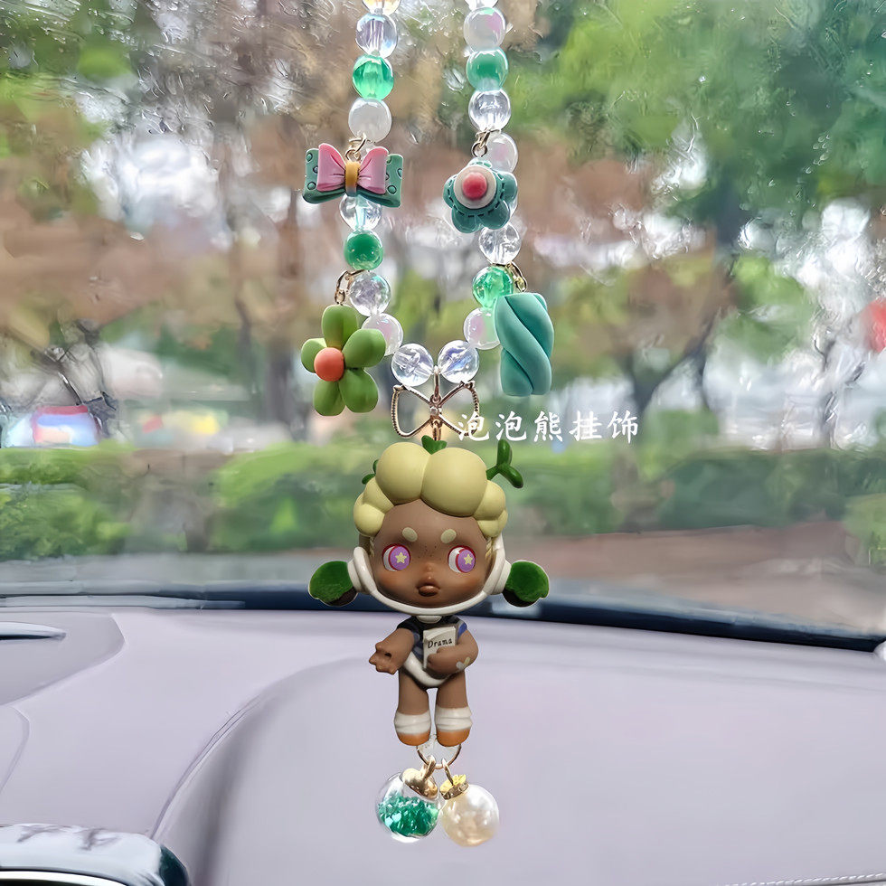 正版skullPANDA人生如戏系列泡泡玛特汽车挂件挂饰吊坠后视镜车载