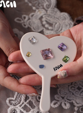 FUNCOO原创设计爱心钻钻手持化妆随身携带桌面补妆送礼迷你小镜子