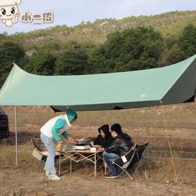 小一侬46人户外露营天幕遮阳防雨棚便携野外野营防雨防晒凉棚