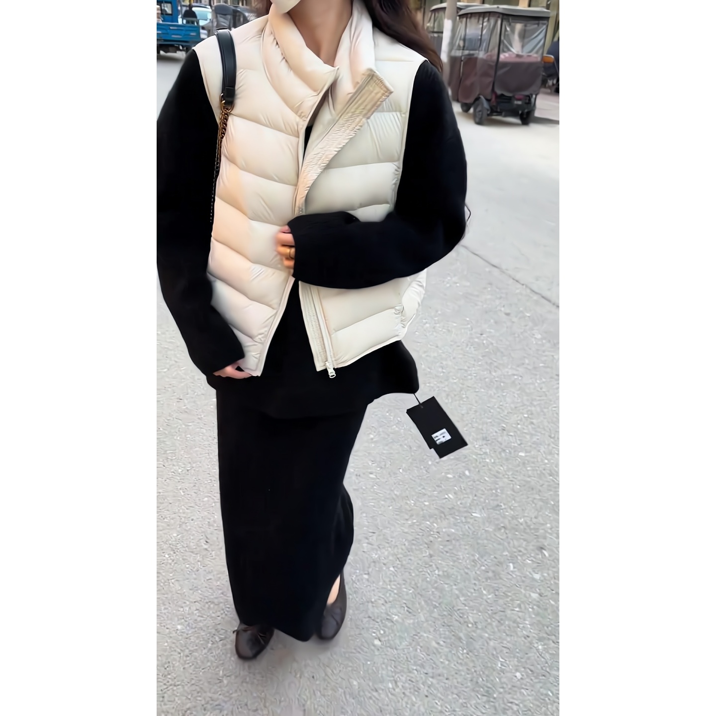 超推荐超百搭｜米白色马甲羽绒服