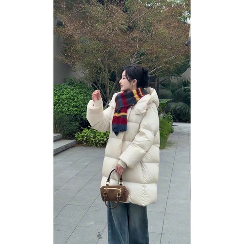 连帽羽绒服中长款加厚外套