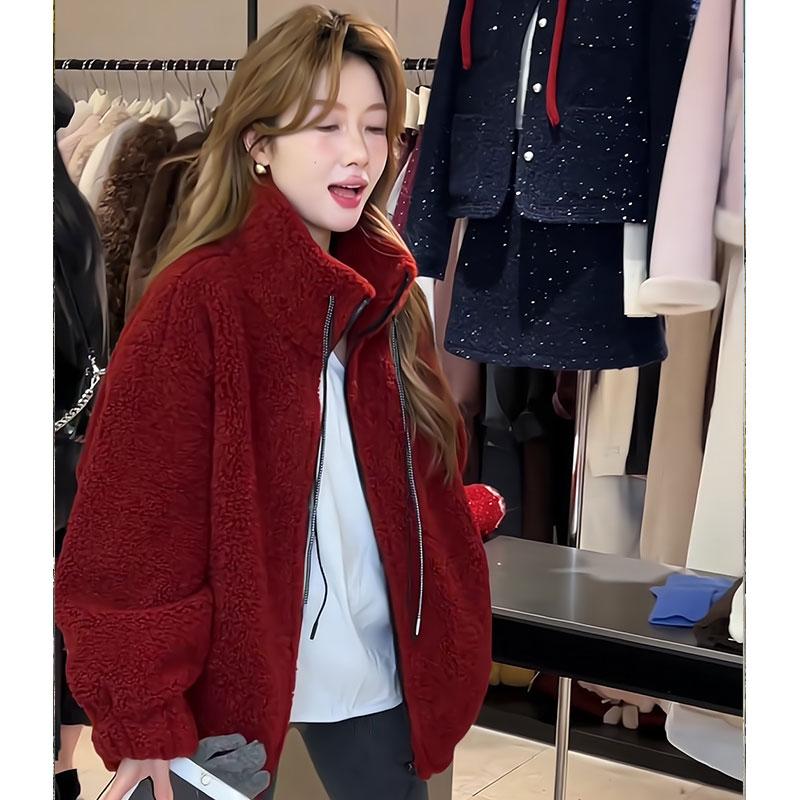 加绒保暖大衣冬季羊羔毛外套