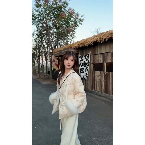 冬季新中式千金感大码女羽绒服