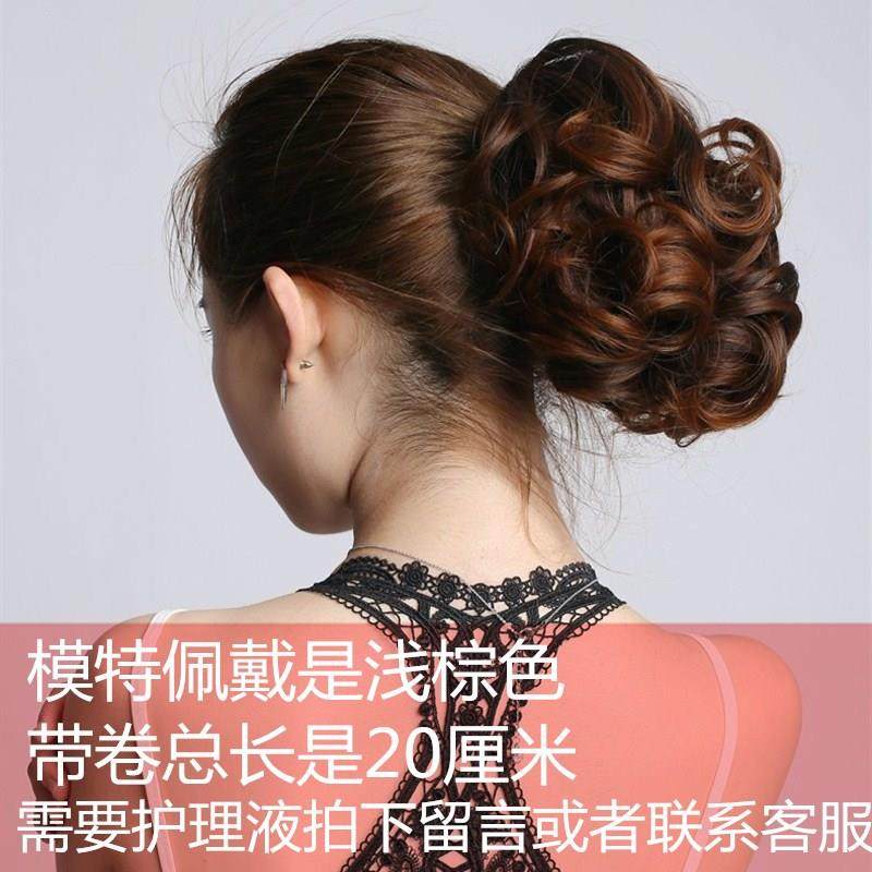 假发女马尾抓夹式网红短卷发自然逼真马尾辫大波浪绑带梨花卷马尾