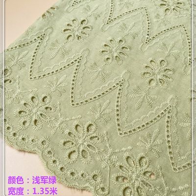 黑色绣花布镂空布料夏季时尚服装婚纱面料DIY全棉刺绣棉布