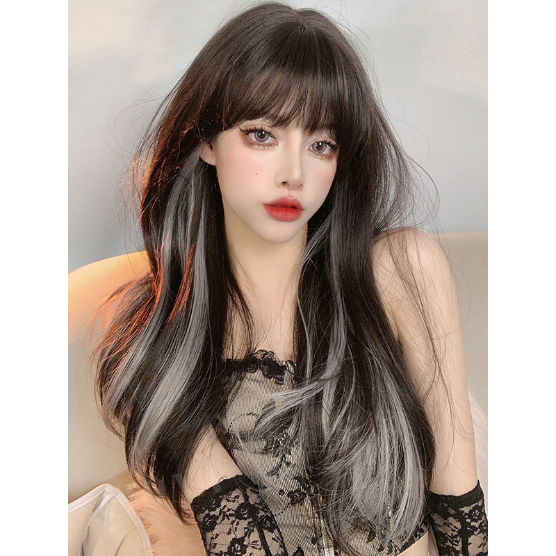 假发女长发长直发日常圆脸网红假发蓬松韩式发型全头套自然挑染