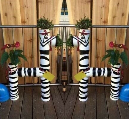 阳台种菜管道pvc管幼儿园花架客厅 花盆花装饰工艺品水管动物造型