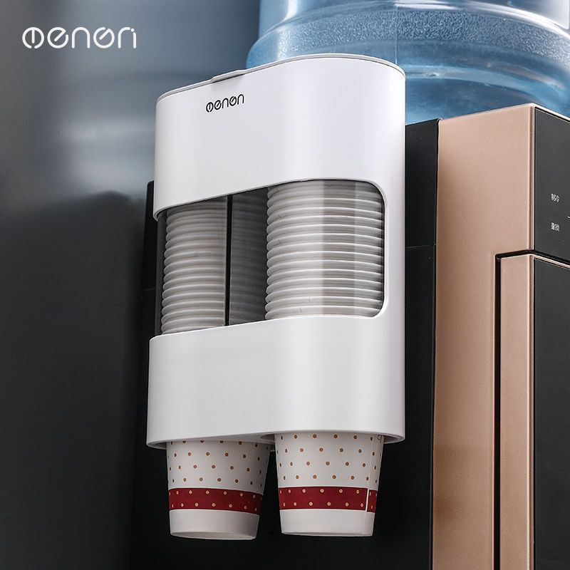 一次性杯子挂架自动取杯器纸杯架水杯挂壁式置物创意收纳家用架子