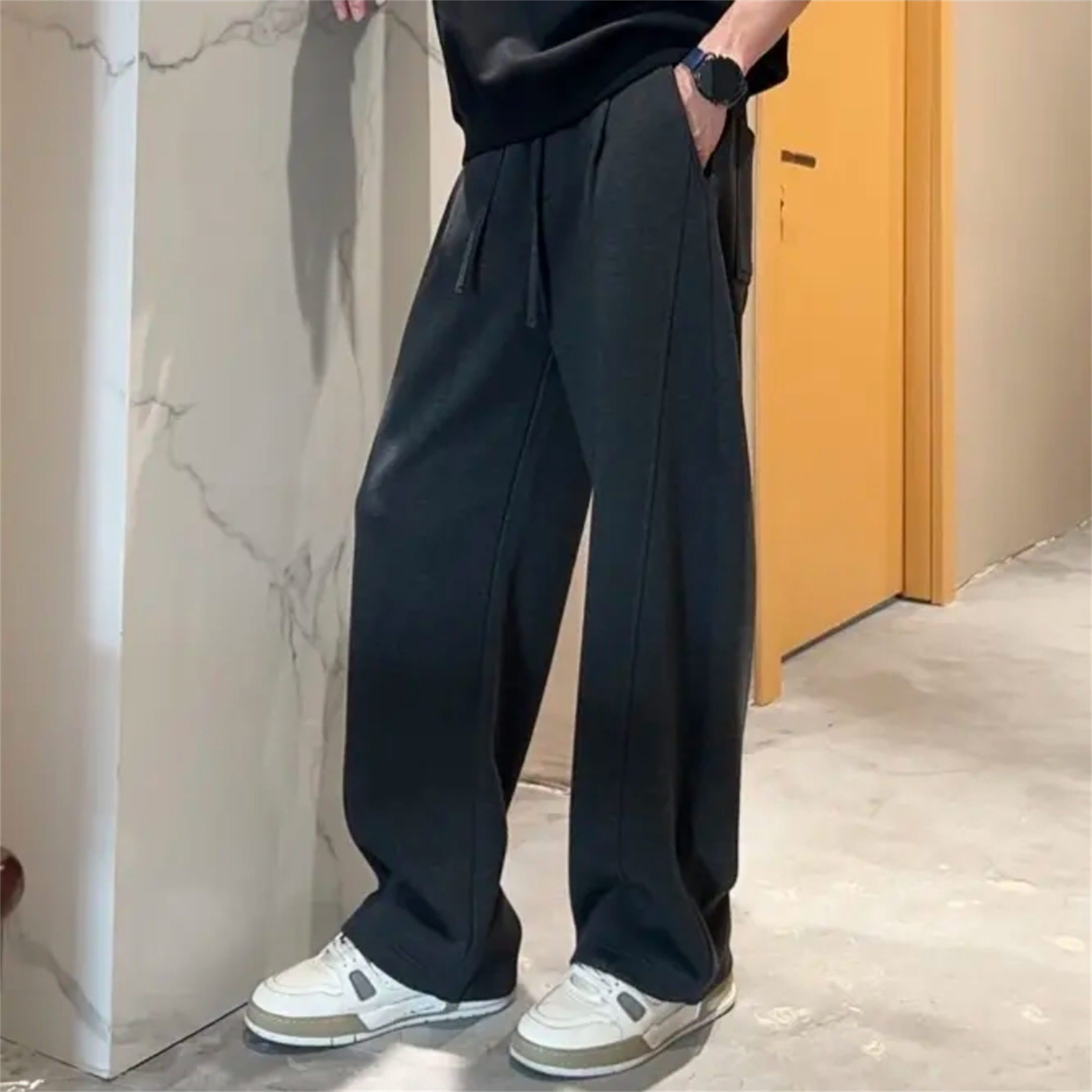 冬季廓形结构百搭休闲直筒裤