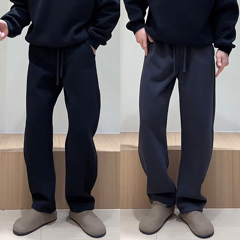 冬季加绒直筒卫裤休闲裤