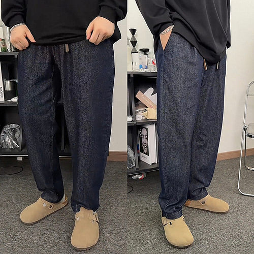 春季新款水洗原色大码牛仔裤