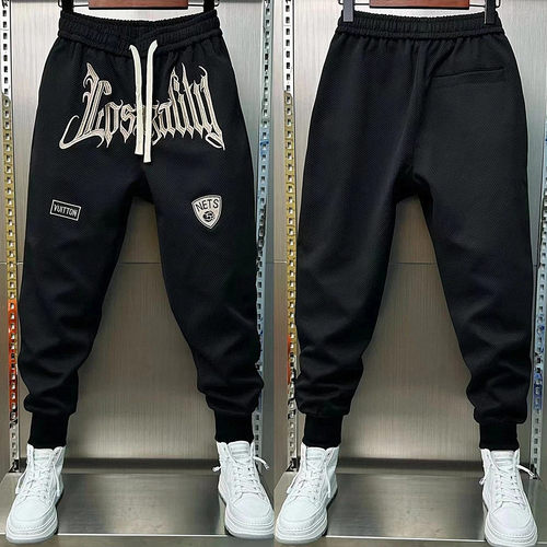 秋季新款刺绣涂鸦休闲裤男哈伦裤