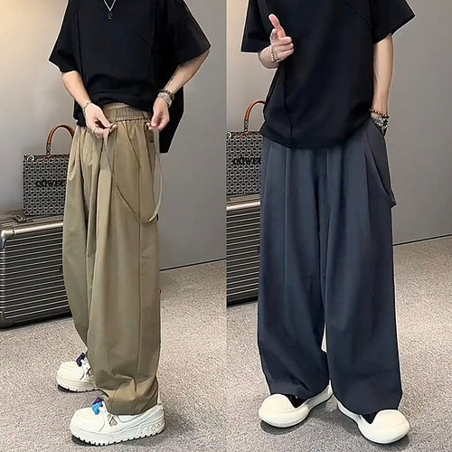 夏季冰丝速干oversize阔腿直筒裤