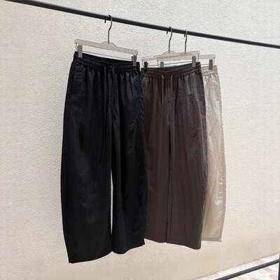 垂感松弛莱赛尔天丝超薄透气凉感休闲长裤男士宽松阔腿哈伦弯刀裤