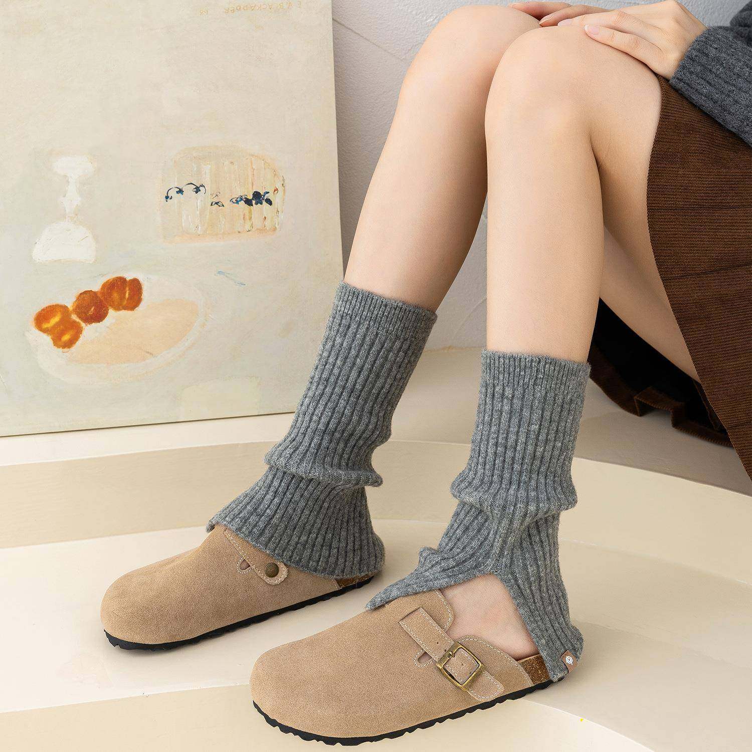 秋冬羊毛针织皮标袜套女开叉堆堆袜短筒叠穿保暖腿套ins韩系靴套,女士内衣/男士内衣/家居服,短袜,淘宝优惠券,粉丝福利购,淘宝优惠卷