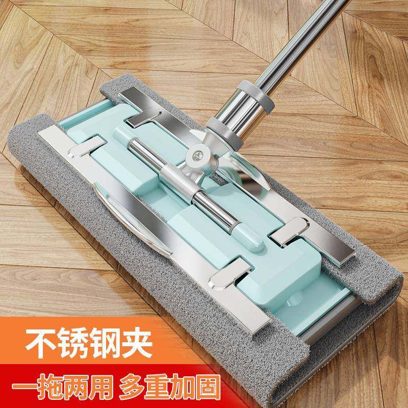 拖把家用拖布平板夹固式一拖净吸水替换布干湿两用加粗地板专用拖,家庭/个人清洁工具,平板拖把,淘宝优惠券,粉丝福利购,淘宝优惠卷