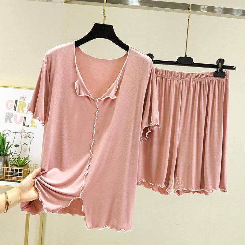 莫代尔宽松短袖短裤家居服女夏薄款可外穿睡衣套装百搭休闲两件套,女士内衣/男士内衣/家居服,睡袍/浴袍,淘宝优惠券,粉丝福利购,淘宝优惠卷