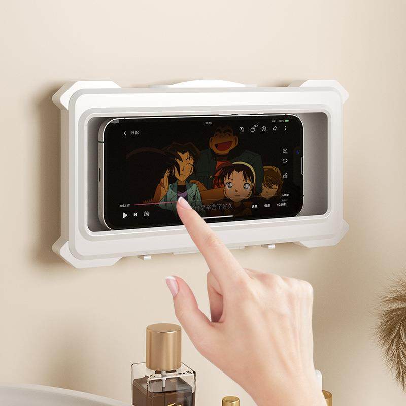 防水手机支架盒浴室免打孔壁挂旋转洗澡追剧神器平板卫生间置物架,收纳整理,壁式收纳盒,淘宝优惠券,粉丝福利购,淘宝优惠卷