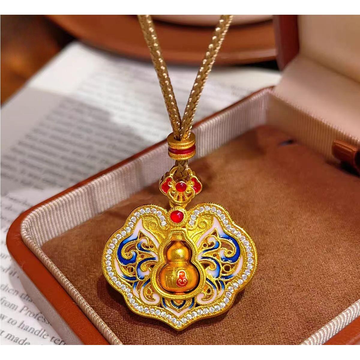金店同款沙金珐琅彩青花瓷葫芦可