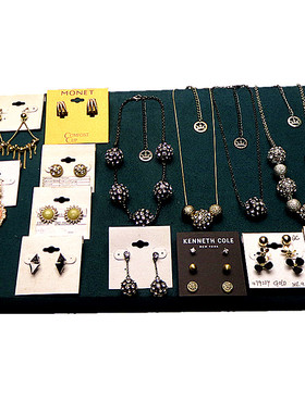 728中古vintage时尚重工高端宝石老饰品微瑕复古镂空耳环耳钉项链